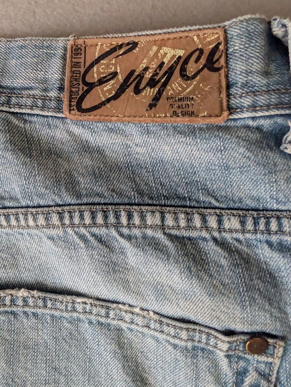 Vintage Enyce Jeans 2000s Y2K Light Wash Distressed Hip Hop Baggy Denim Sz 44 image 6